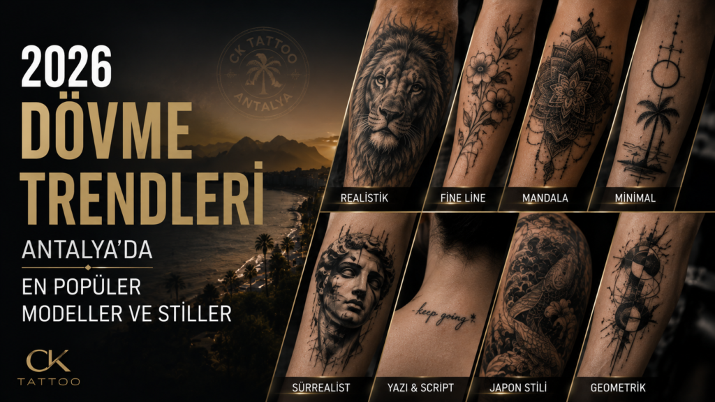 2026 dövme trendleri Antalya - realistik, fine line, mandala, minimal ve geometrik stiller - CK Tattoo